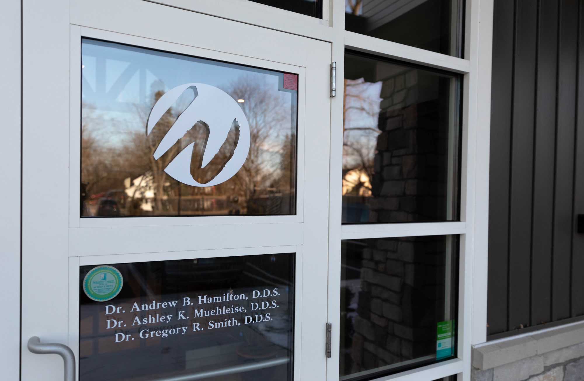 The front door of West Wind Dental, a dentist in Portage, MI.